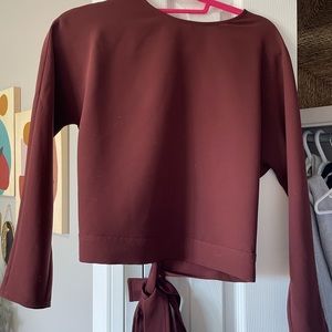 Aritzia Wilfred burgundy blouse
